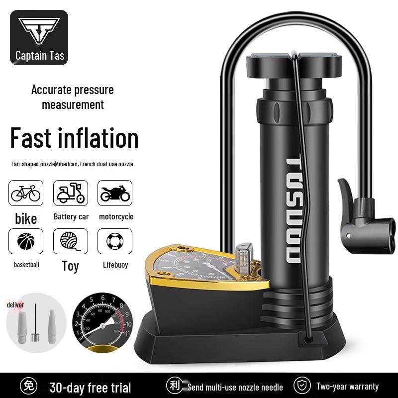 Universal High-Pressure Foot Pump for Bicycles, Cars, Motorcycles, and Sports Equipment