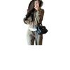 Women's Petite Hooded Sweatshirt and Wide-Leg Pants Two-Piece Set for Spring/Autumn