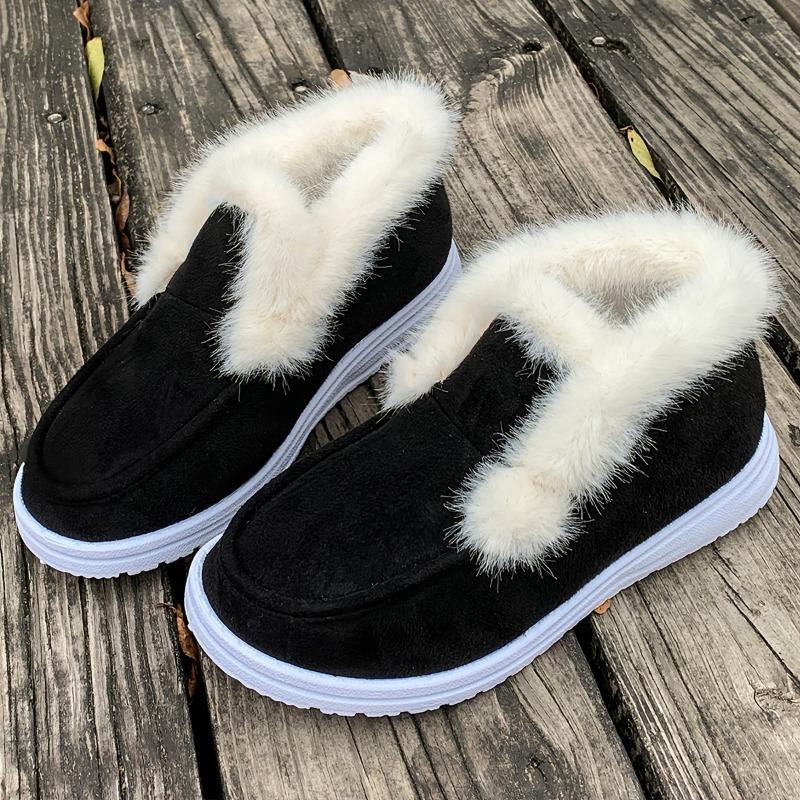 Winter New Solid Color Suede Cotton Shoes Casual Snow Shoes Low Top Padded Women's Cotton Shoes