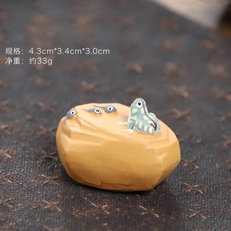 1PC Lucky Purple Clay Small Frog Statue Tea Pet Tea Art Ornaments Chinese Kung Fu Tea Handicrafts Ceremony Decor Accessories