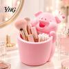 Home Office Organization 3D Printed Cute Piggy Storage Pot, Cartoon Pig Shaped Pen Holder, Makeup Brush Cup for Vanity Organizer, Multifunctional