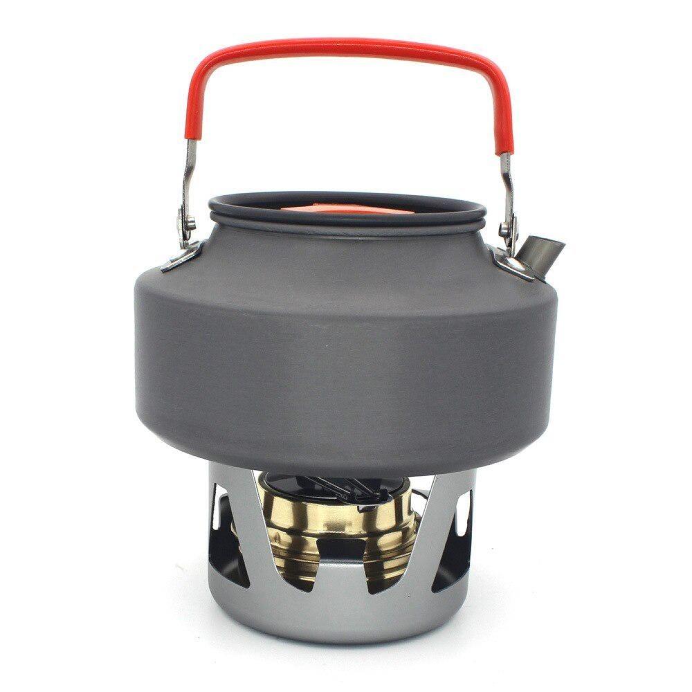 Outdoor Camping Brass Stove with Aluminum Stand Cover Portable Boiling Water Stove Bracket