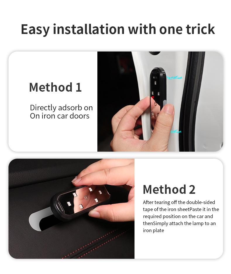 2025 Car Door Lights Infrared Sensor LED Light Magnetic USB Charging Warning Signal Lamp Anti-collision Emergency Lights 150mAh