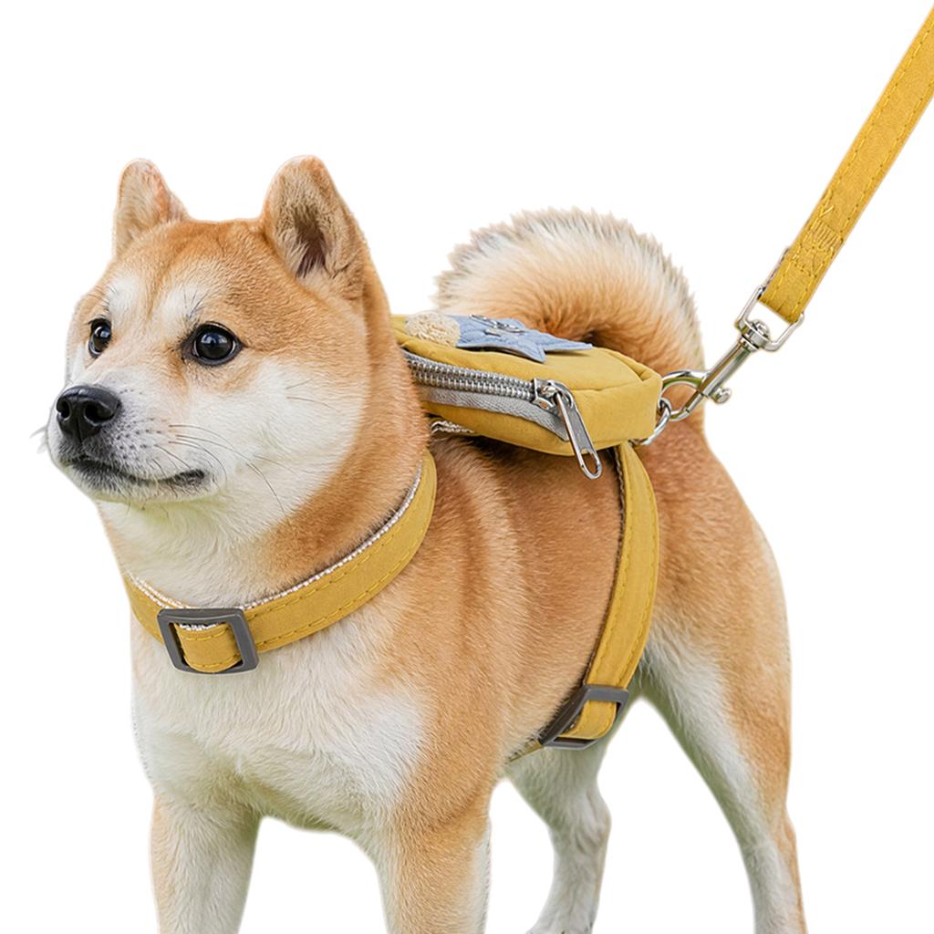 2 in 1 Dog Harness with Removable Backpack Leash Adjustable Chest Strap Small Puppy Outdoor