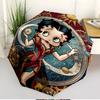 Betty Boop Print Automatic Open Close Umbrella, Portable Foldable Umbrella, for Outdoor Commute Camping Trip, Ideal Birthday Gift