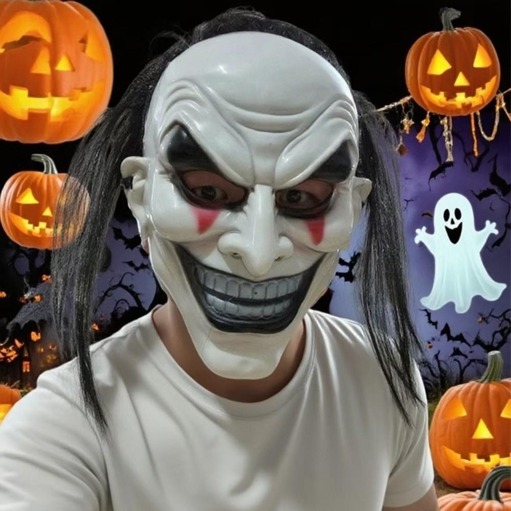 Realistic Halloween Joker Mask Smile Face Terrifying Cosplay Mask Full Face Mask Masquerade