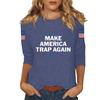 Women's Casual Fashionable Sexy Comfortable Neck Three-Quarter Sleeve Top