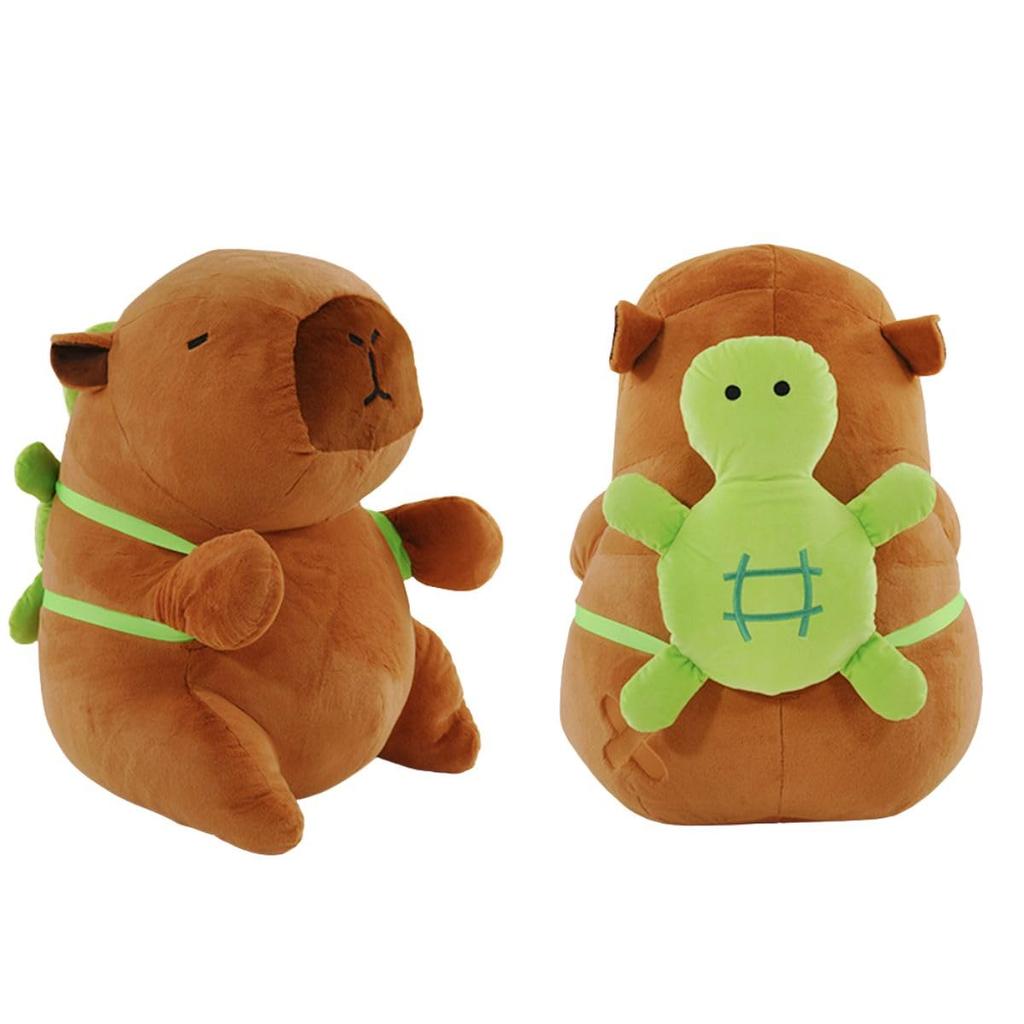 Peluche Capybara Clearstone, Tortue Chavimaru, 60cm, Marron