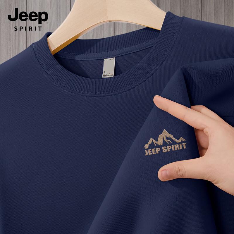 JEEP SPIRIT Men's 2025 Autumn/Spring Round Neck Loose Sweatshirt