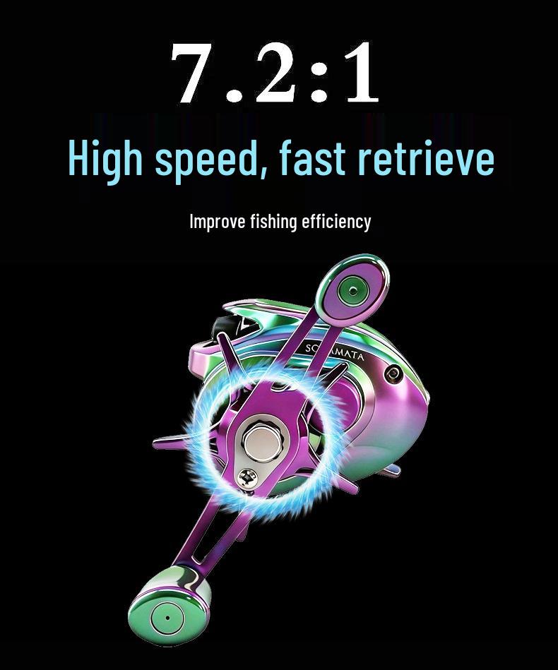 Viduka Colorful Water Drop Fishing Reel for Black Bass - 10 Bearings, Double Line Cup, Micro-Lure, Magnetic Brake.