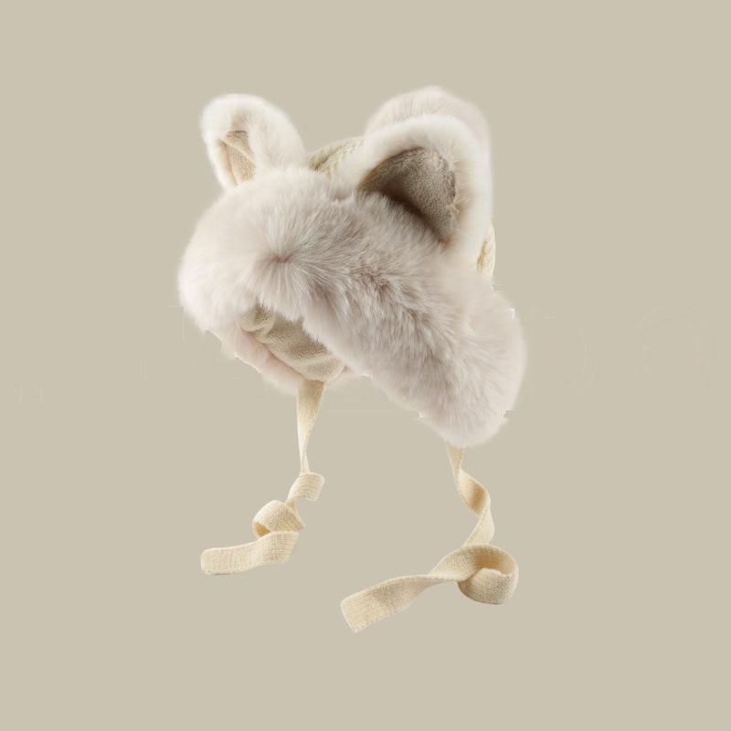 Beret with Cat Ears, Hats New Thickened Plush Warm Hat Ear Protection Windproof Artist Hats Women's Hats