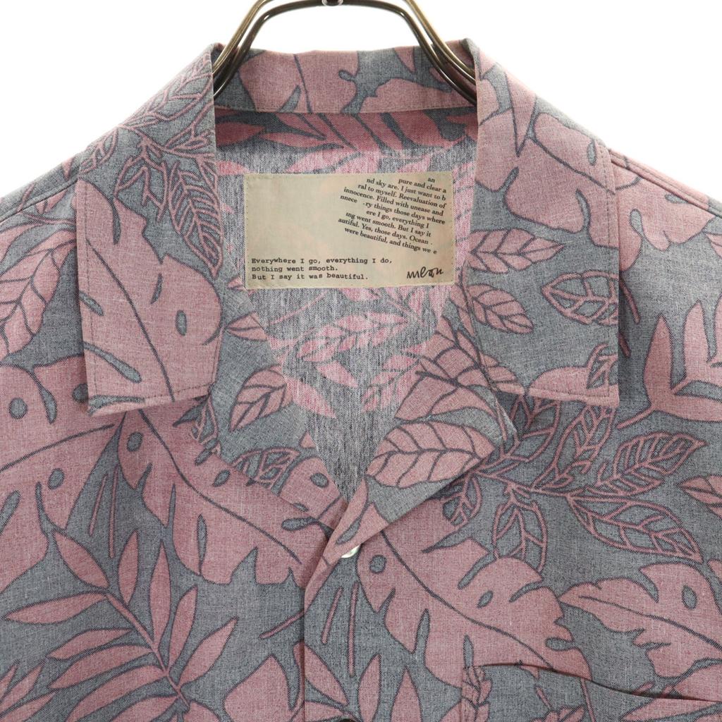 Mean Made In Japan Leaf Pattern Short Sleeve Open Collar Aloha Shirt 2 Men's Used