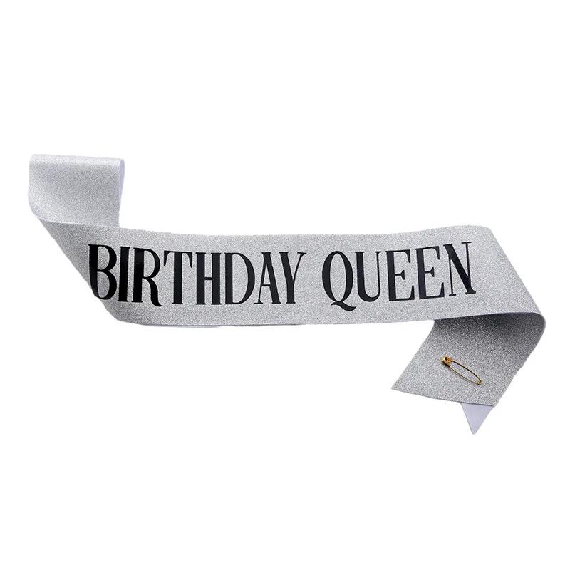 Happy Birthday Queen Girl Satin Sash 21 30 50 Birthday Sash Party Supplies Birthday Decoration Wedding Anniversary Decors