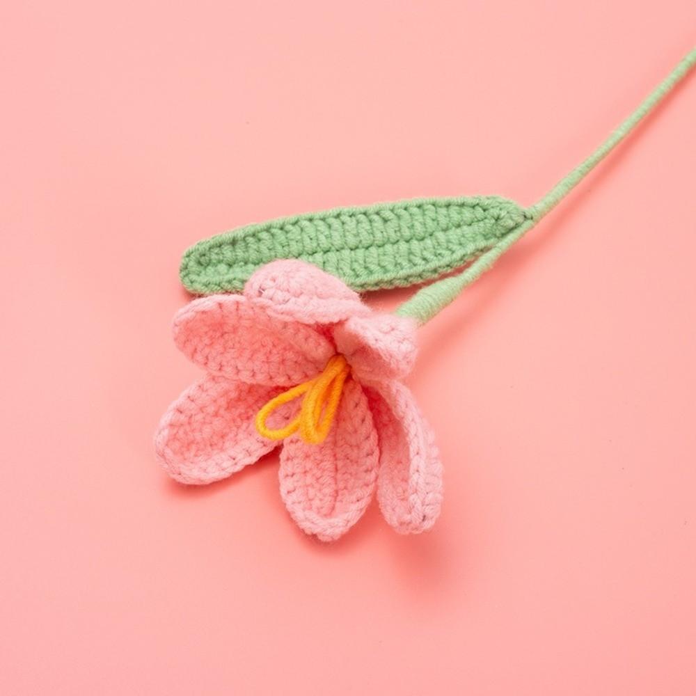 Creative Knitted Tulip Yarn Handmade Simulation Knitted Bouquet Crochet Flower  Mother's Day