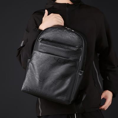 Soft Leather Men's Lightweight Computer Backpack Travel Backpack