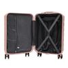 14"/19" 2-Piece ABS Spinner Suitcase Set with Combination Lock & 14" Cosmetic Bag (Pink)