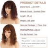 LISI HAIR Women Short Curly Hair Piece with Bangs Natural Corn Perm Hair Extensions Synthetic Fiber Wig Party Daily Use