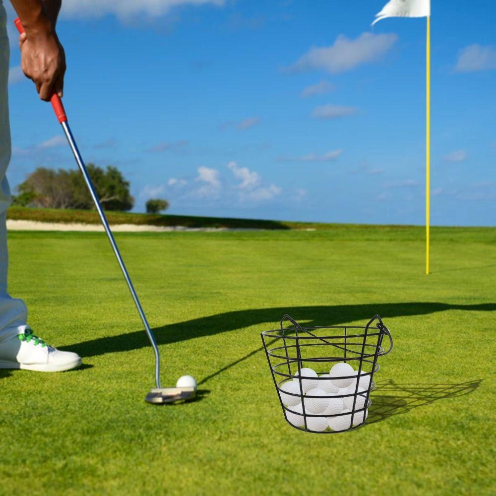 Metal Wire Golf Ball Basket With Handle Golfing Balls Storage Home Organization