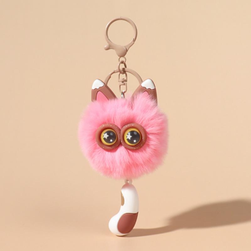 Niedlicher Rexkaninchenhaar Kätzchen Schlüsselanhänger Anhänger Mädchen Herz Plüsch Cartoon Puppe Puppe Taschenzubehör Geschenk