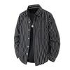Men's Striped Shirt Commuting Long Sleeve Casual Top Lapel Cardigan Top