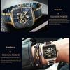 TEVISE Automatic Watches Men Mechanical Business Automatico Square Clock Stainless Steel Strap Business Sports Watch