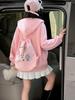 Stylish Girls' Spring/Autumn 2026 Baseball Jacket and Hoodie with Bag