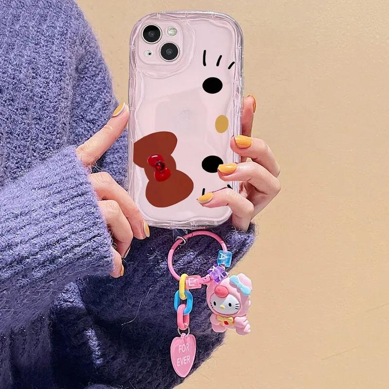 3D Bowknot Hello Kitty Phone Case For Iphone 17 Air 16 Pro Max 15 14 13 12 11 Pro Max 16e Plus12 13 mini 16+ Casing Cute Soft