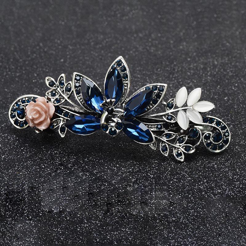 Koreanische Strass Haarnadel Hinterkopf Federclip Eleganter Top Clip Haarschmuck Pferdeschwanzclip Damen Haarnadel Erwachsener Clip Kopfschmuck