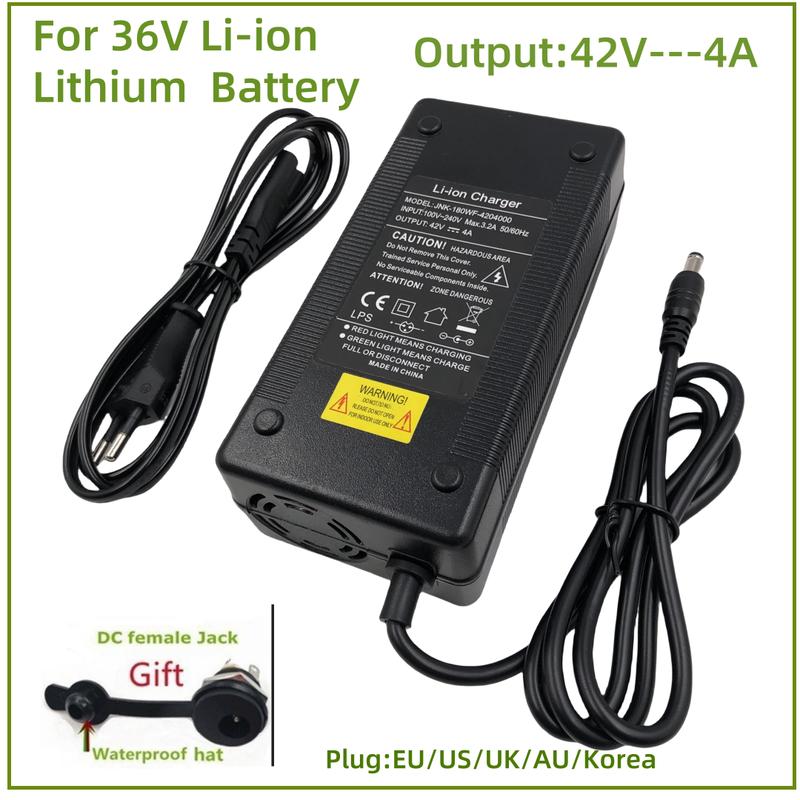 36V Charger Output 42V4A Battery Charger for 10Series 36V 37V Li-ion Battery Charger DC 5.5mm*2.1mm Fast Charging