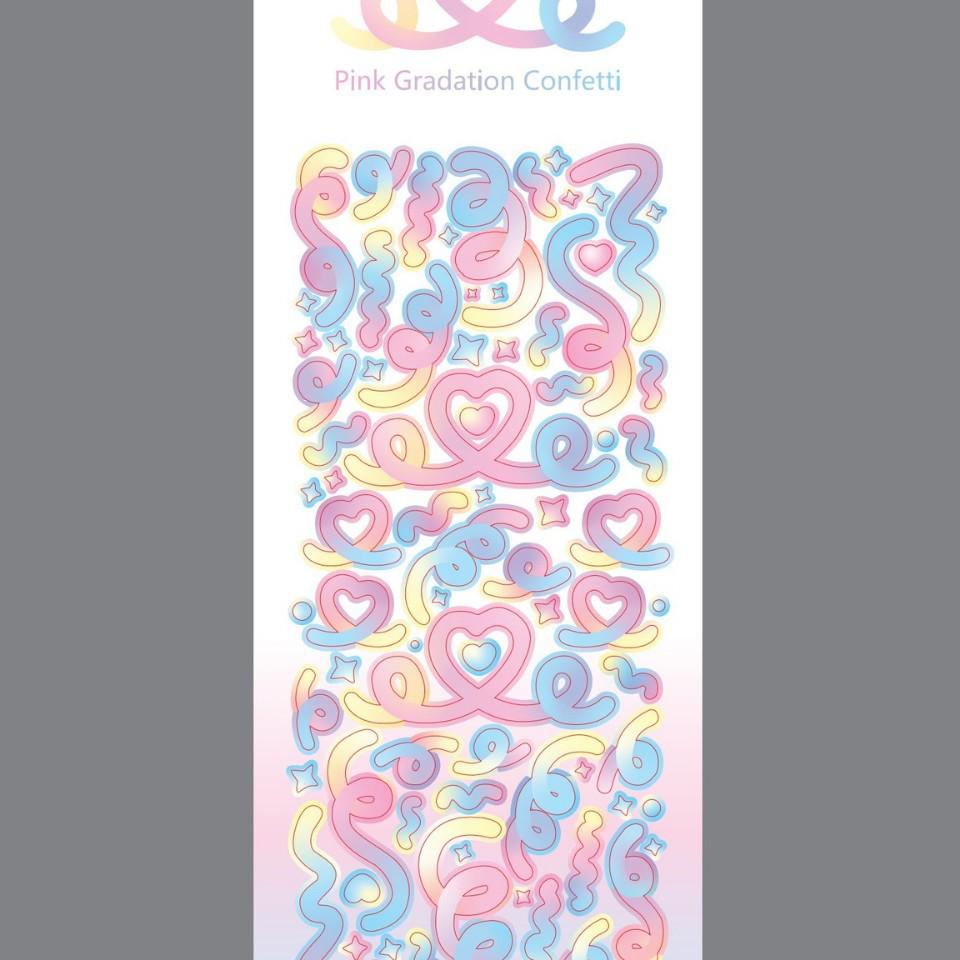 

Gradient Heart Ribbon Laser Stickers - Korean DIY Decorative Material різнокольоровий