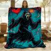 1pc Scream Outdoor Blanket Lightweight Flannel, Soft & Warm, All Season Use for Sofa, Outdoor, Camping, Living Room, Office, Chair