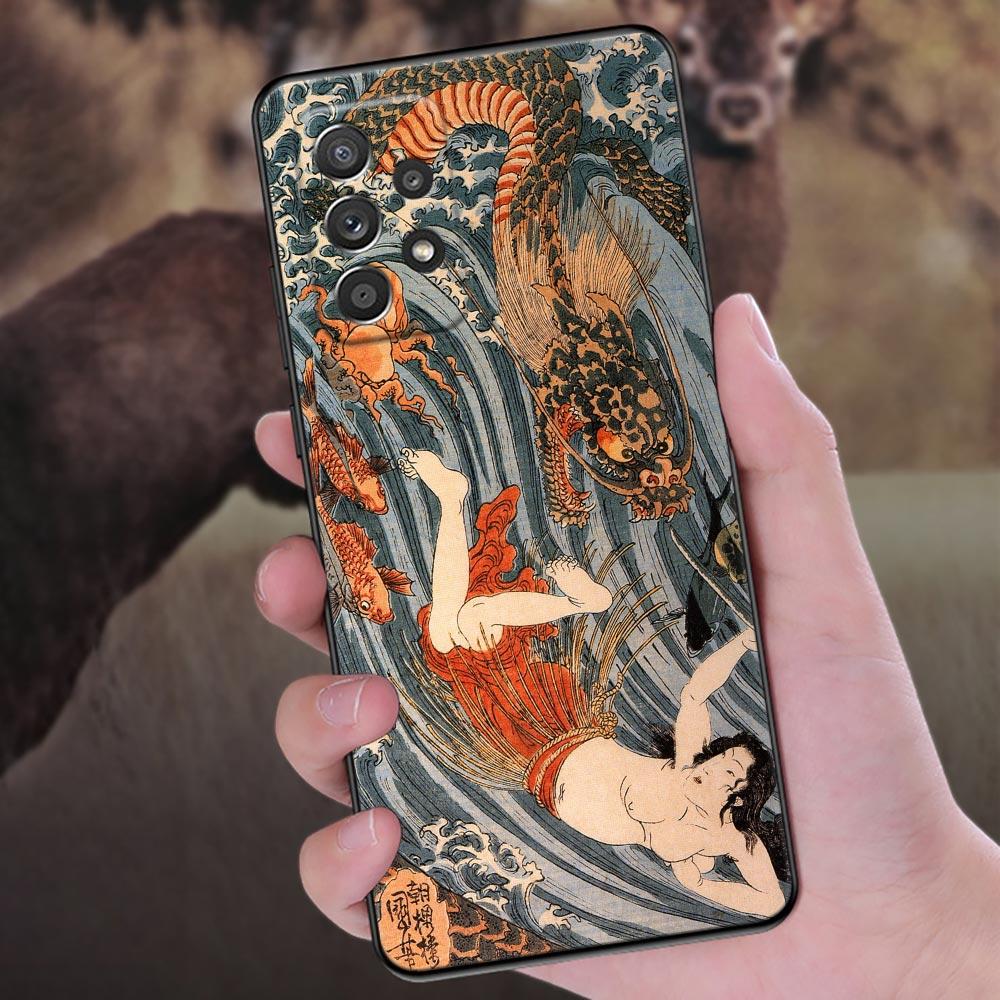 Japanese Art Hokusai kanagawa Great Wave Cover Galaxy A53 5G Case For Samsung A54 A52 A52S A51 A55 A73 A72 A35 A32 A33 Back Case