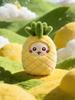 Self-Deprecating Bear Bubu Plush with Cute Fruit Outfit and Pendant