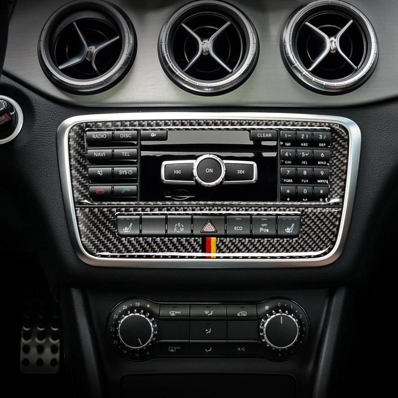 Carbon Fiber For Mercedes Benz W176 GLA X156 CLA C117 A B Class CD Panel Trim Cover Sticker Car Interior