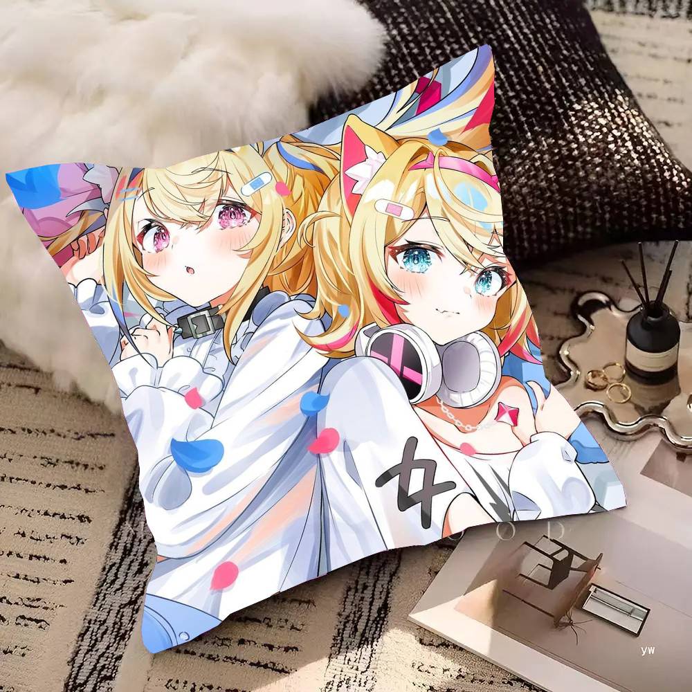 Anime Game FUWAMOCO Pillow Case Fashion Square Pillowcase Bedroom Sofa Room Ins Decoration Leisure