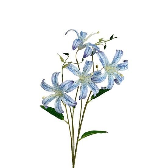 Faux Lily Flower Long Stem Artificial Lily Branch with 4 Bloom Heads And Leaves Real Touch Lilium Flower for Wedding Party Home Decor