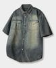 Dimiteulibeullaeg Bio Western Denim Short Sleeve Shirt_Dust Indigo