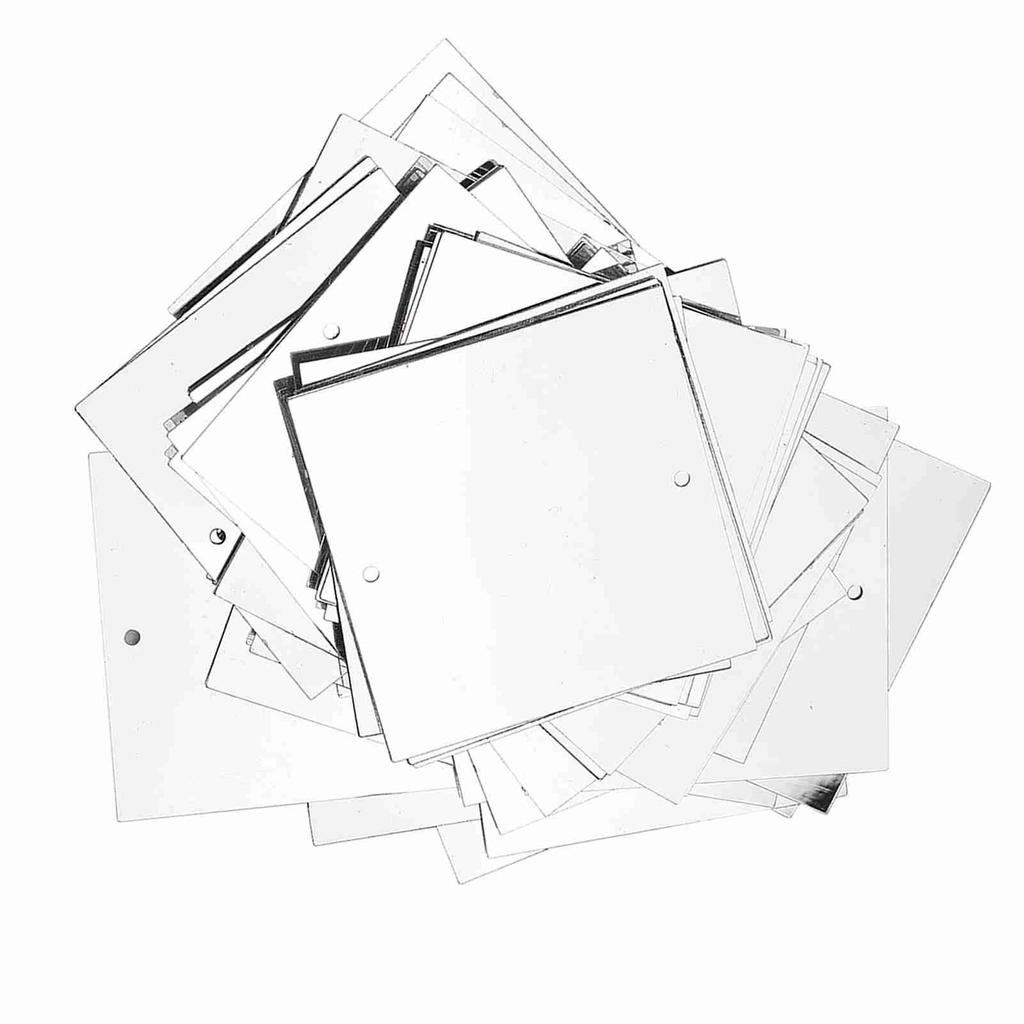 50G PVC Square Sequins Marine Wedding Decoration Clothes Accessories 50x50mm(Silver)