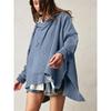 Women's Loose Sweatshirt Solid Color Hoodie Waffle Long Sleeve Jacket