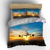 Airplane Sunset Art Decor Set Soft Comfortable Duvet Cover Bedding Set Included 1*Duvet Cover & 2*Pillowcases, Gift