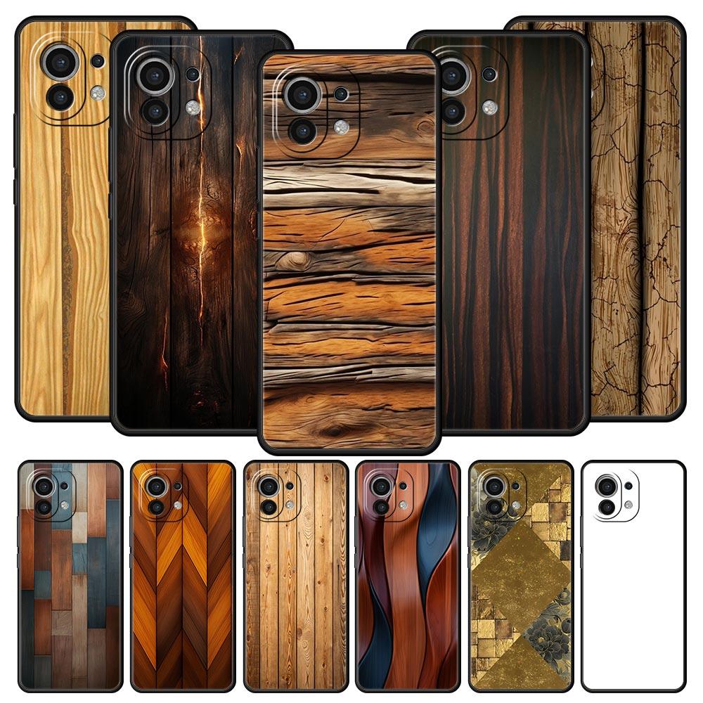 Luxury Vintage Wood Grain Pattern Phone Case Cover for Xiaomi Mi 17 15 14 13 12 11 Ultra 15T 14T 13T 12T 11T Pro Lite Soft TPU