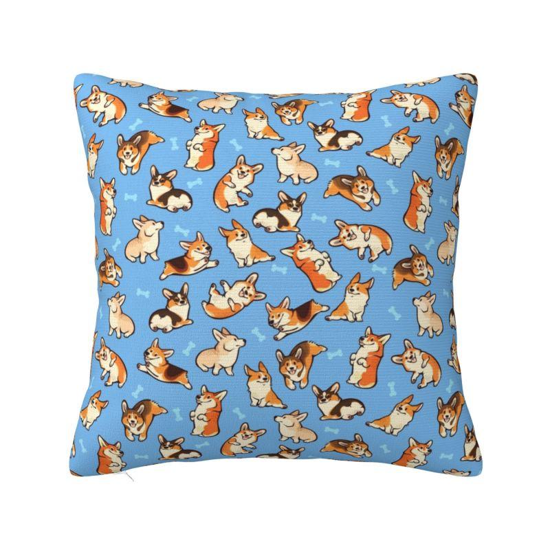 Cute Pet Dog Corgi Throw Pillow Case Cm Decor Home Cushion Cover Soft Polyester Pillowcase Doublesided Printing