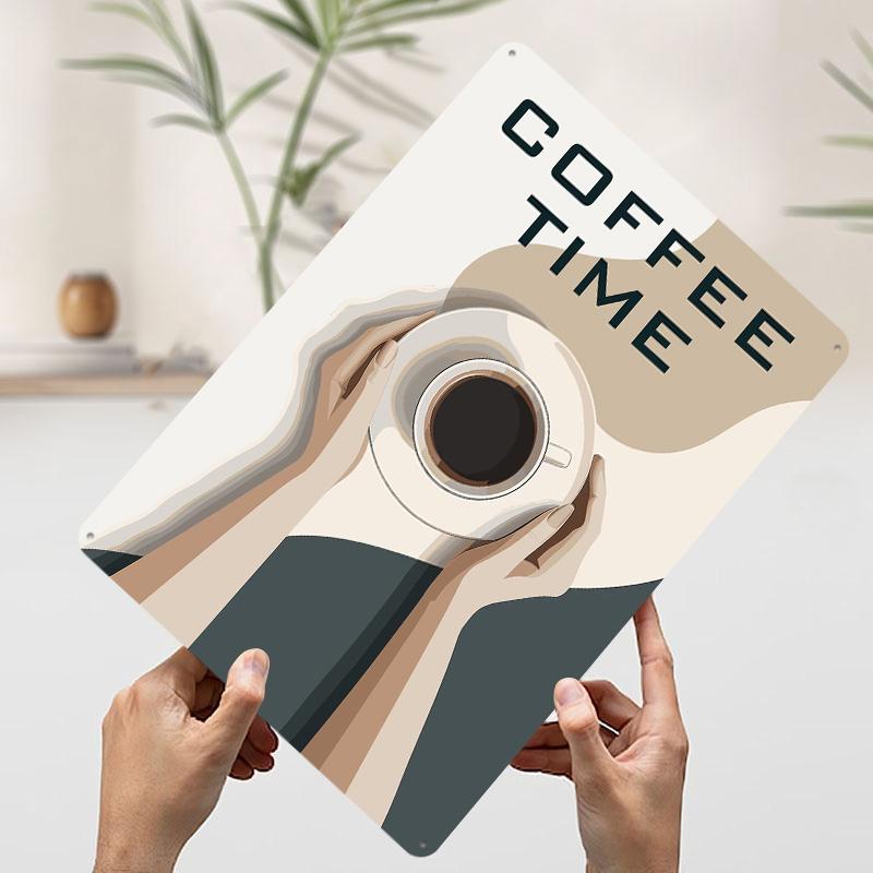 

Coffee Time Tin Plaque Poster Customized Wall Art Retro Vintage Metal Signs for Man Cave Modern Home Decoration Luxury Wand Deko 7.9x11.8In(20x30cm)