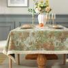 French Flower Oil Painting Tassels Tablecloth, Rectangle Dust-Proof Cover For Tea Table Wedding Dining Room Decor