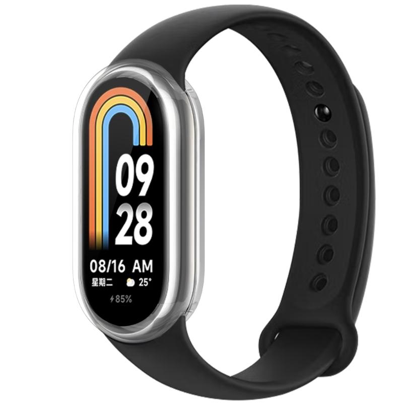Soft TPU Screen Protector Housing Compatible for Mi-Band 8 Scratched Resistant Protective Cover Bumper-Shell Shockproof