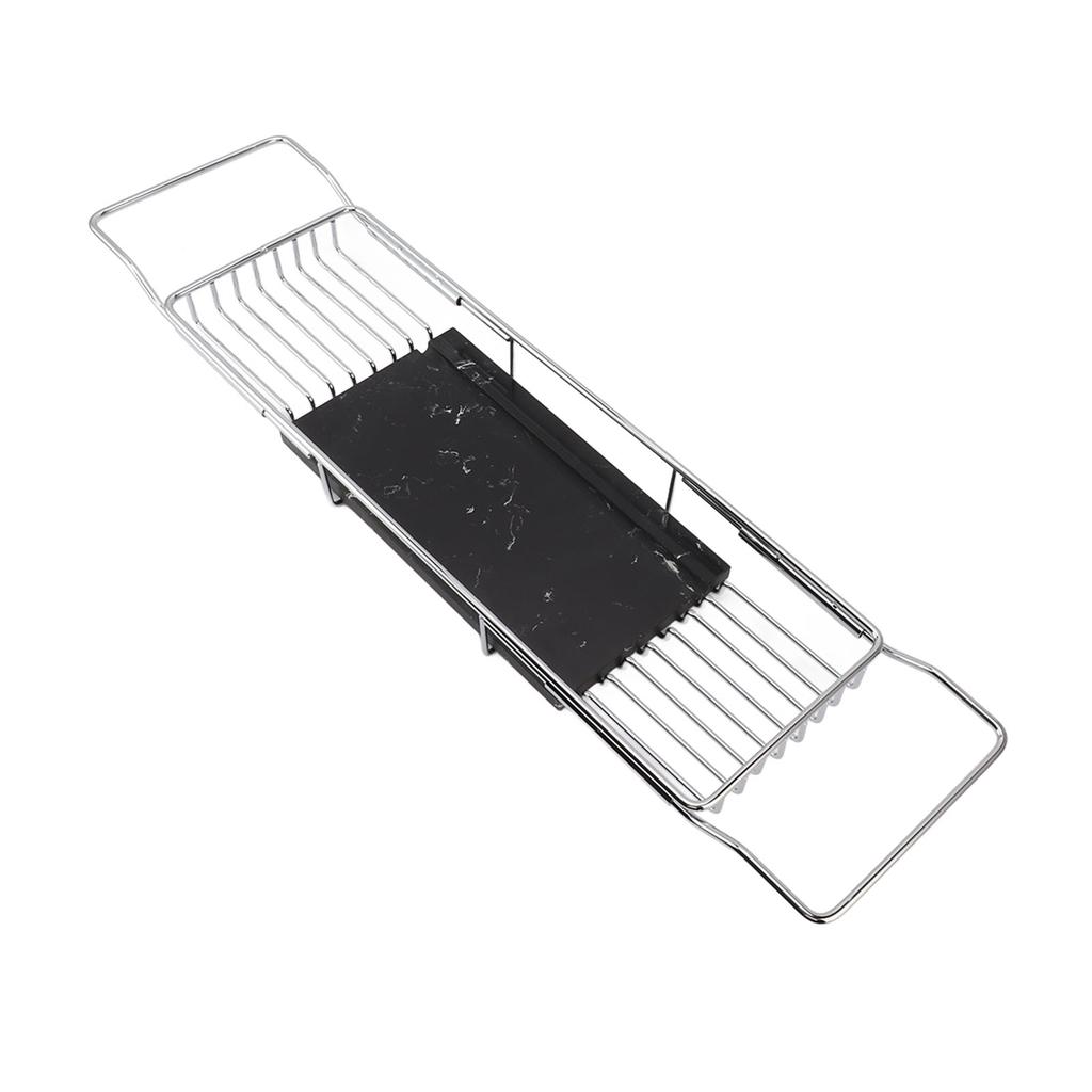 Metal Marble Bathtub Rack Anti Slip Space Saving Multi Functional Expandable Bathtub Tray House Warming Gift