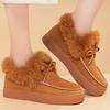 Winter Brown Women's Snow Boots With Fur Warm Suede Boots Plush Women Cotton Shoes Thickened Flat Short Boot Ladies Botas Mujer