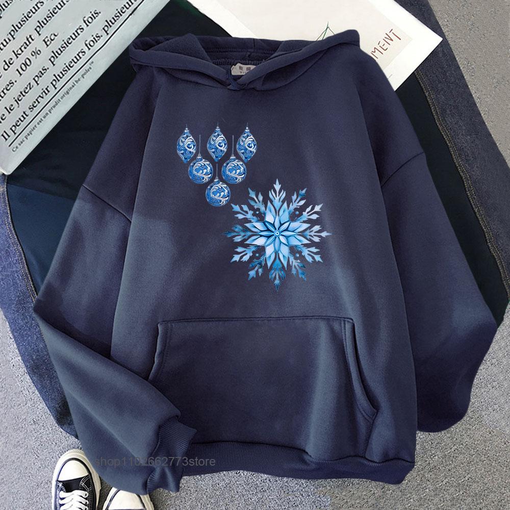 Chinoiserie Hoodies Blue and White Christmas Sweatshirts Men Y2k Sudaderas Women Long Sleeve Kpop Clothes