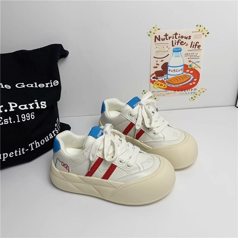 Hong Kong style little white shoes women's 2025 new spring thick-soled heightening versatile casual sports board shoes lightweight breathable board s