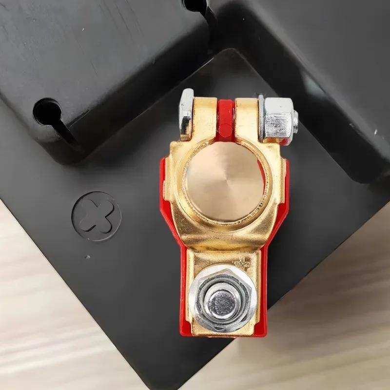 Car Top Post Battery Terminals Wire Cable Clamp Terminal Connectors Car Battery Accessories 1 Pair 12V 24V Positive Negative